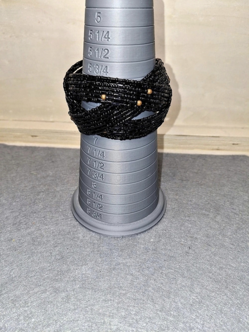 Black & Gold Beaded Wrap Bracelet